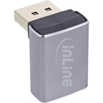 Preview: InLine® DisplayPort 1.4 Adapter, DisplayPort Stecker / Buchse, 90° oben, 8K UHD