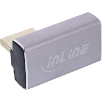 Preview: InLine® DisplayPort 1.4 Adapter, DisplayPort St/ Bu, 90° vertikal rechts, 8K UHD