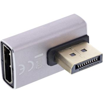 Preview: InLine® DisplayPort 1.4 Adapter, DisplayPort St/ Bu, 90° vertikal links, 8K UHD