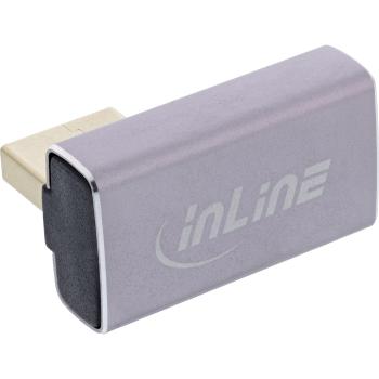 Preview: InLine® DisplayPort 1.4 Adapter, DisplayPort St/ Bu, 90° vertikal links, 8K UHD
