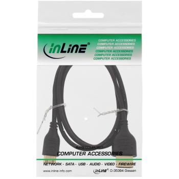Preview: InLine® HDMI Superslim Kabel A an C, HS mit Eth., Premium, schwarz / gold