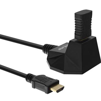 Preview: InLine® HDMI-HS Verl. m. Standfuß, m. Eth., 4K2K, ST / BU, schwarz / gold