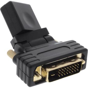 Preview: InLine® HDMI-DVI Adapter, HDMI Buchse auf DVI Stecker, flexibler Winkel, 4K2K