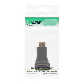 Preview: InLine® HDMI Adapter, HDMI A Buchse auf Mini HDMI C Stecker, gewinkelt, 4K2K