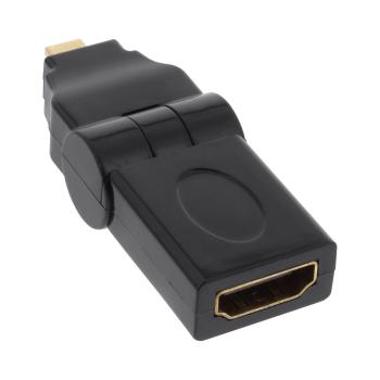 Preview: InLine® HDMI Adapter, HDMI A Buchse auf Micro HDMI D Stecker, flexibel, 4K2K