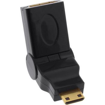 Preview: InLine® HDMI Adapter, HDMI A Buchse auf Mini HDMI C Stecker, flexibel, 4K2K