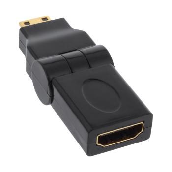 Preview: InLine® HDMI Adapter, HDMI A Buchse auf Mini HDMI C Stecker, flexibel, 4K2K
