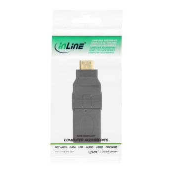 Preview: InLine® HDMI Adapter, HDMI A Buchse auf Mini HDMI C Stecker, flexibel, 4K2K