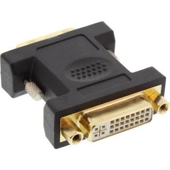 Preview: InLine® DVI-D Adapter, Digital 24+5 Buchse an DVI-D 24+1 Stecker, verg. Kontakte