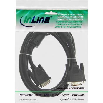 Preview: InLine® DVI-D Kabel, digital 18+1 Stecker / Stecker, Single Link, 2 Ferrite