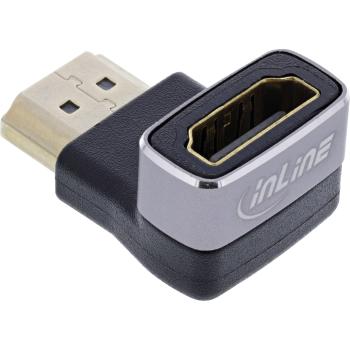Preview: InLine® HDMI Adapter, HDMI A Stecker / Buchse, 90° unten, 8K UHD