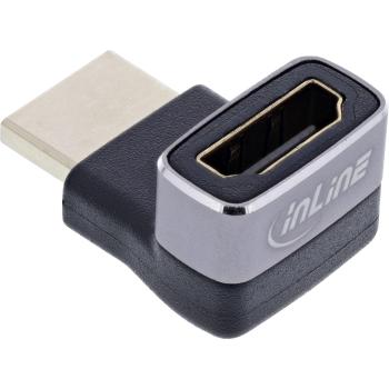 Preview: InLine® HDMI Adapter, HDMI A Stecker / Buchse, 90° oben, 8K UHD