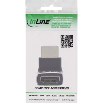 Preview: InLine® HDMI Adapter, HDMI A Stecker / Buchse, 90° oben, 8K UHD