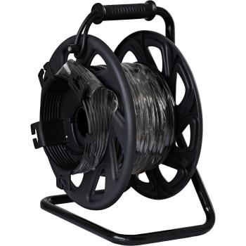 InLine® HDMI Kabeltrommel, AOC HDMI 2.1 Kabel, 8K/60Hz, armiert, schwarz, 90m