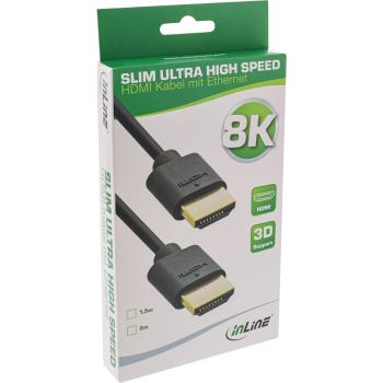 Preview: InLine® Slim Ultra High Speed HDMI Kabel, 8K4K, Stecker / Stecker