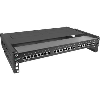 Preview: InLine® 19" Rack zur Wandmontage, 2HE, 24-40cm Tiefe, mit Abdeckung, schwarz