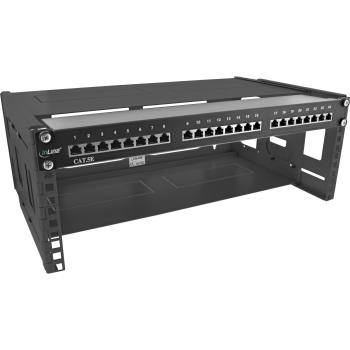 Preview: InLine® 19" Rack zur Wandmontage, 4HE, 24-40cm Tiefe, mit Abdeckung, schwarz