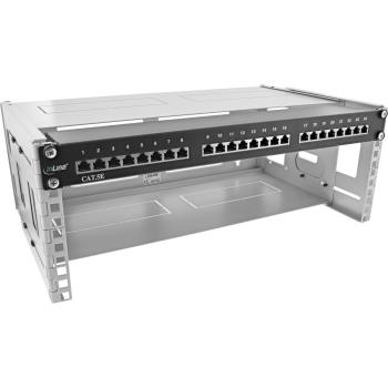 Preview: InLine® 19" Rack zur Wandmontage, 4HE, 24-40cm Tiefe, mit Abdeckung, grau