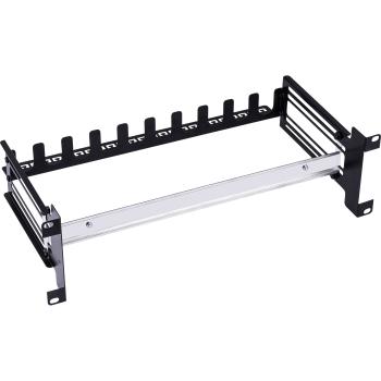 Preview: InLine® 19" Schutzschalterleiste 3HE, mit tiefenverstellbarer Hutschiene