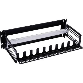 Preview: InLine® 19" Schutzschalterleiste 3HE, mit tiefenverstellbarer Hutschiene