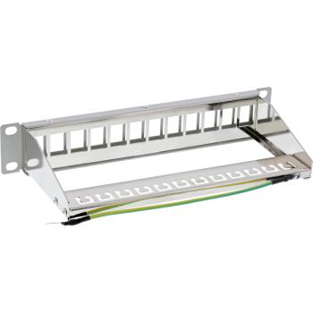 Preview: InLine® 10" Patchpanel Leerblech 12x, für Keystone Module, 1HE