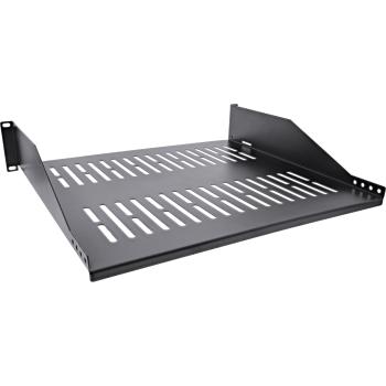 Preview: InLine® 19" Fachboden, 400mm, 20kg, 2HE, RAL 9005 schwarz