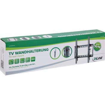 InLine® TV-Wandhalterung, neigbar, extra stabil, 32–70 Zoll, bis 70 kg