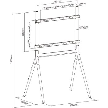 InLine® woodstand Studio TV-Standfuß, für Display 49"-70" (124-178cm), max. 40kg