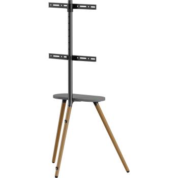Preview: InLine® woodstand II, TV-Standfuß mit Ablage, Dreibein, 43"-65" (110-165cm)