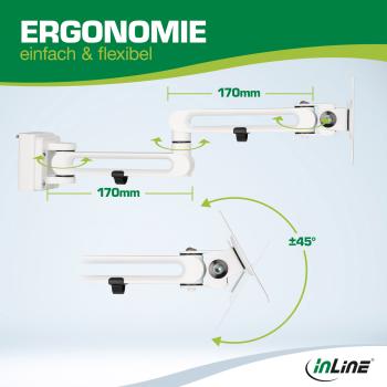 InLine® Slatwall Monitorhalterung lang, weiß