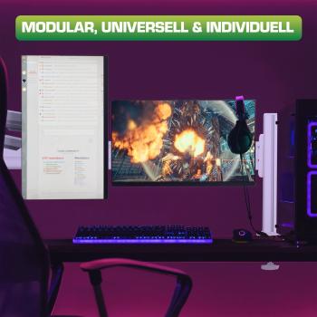 InLine® Slatwall Monitorhalterung lang, weiß