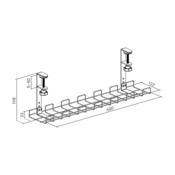 InLine® Kabelführungs-Gitter 60cm für Tischmontage mit Schraubklemmen, weiß