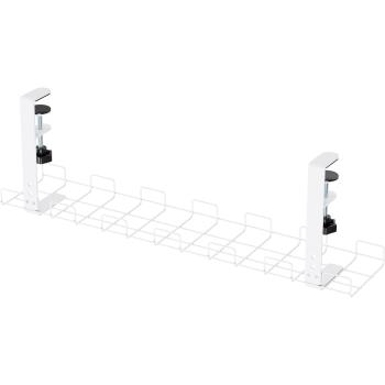 Preview: InLine® Kabelführungs-Gitter 60cm für Tischmontage mit Schraubklemmen, weiß
