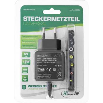 InLine® Universal Steckernetzteil, 5V/15W, mit 8 Wechselsteckern Micro-USB USB-C