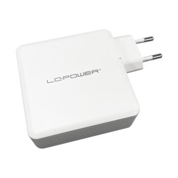 Preview: LC-Power LC-GAN-100, USB-Netzteil GaN, 2x USB-C, 1x USB-A, 100W, weiß