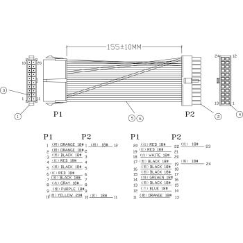 Preview: InLine® Stromadapter intern, 20pol ATX Netzteil zu 24pol EPS12V Mainboard, 0,16m