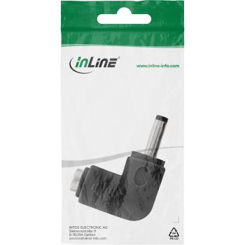 Preview: InLine® DC Adapter, 4,0 x 1,7 mm, Stecker/Buchse, gewinkelt, schwarz