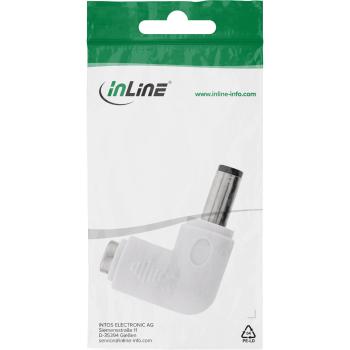 Preview: InLine® DC Adapter, 5,5 x 2,1 mm, Stecker/Buchse, gewinkelt, weiß