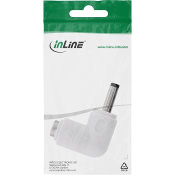 Preview: InLine® DC Adapter, 4,0 x 1,7 mm, Stecker/Buchse, gewinkelt, weiß
