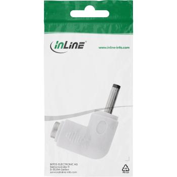 Preview: InLine® DC Adapter, 3,5 x 1,35 mm, Stecker/Buchse, gewinkelt, weiß