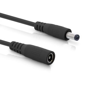 InLine® Verlängerungskabel DC Stecker 5,5x2,1mm, schwarz, 0,5m