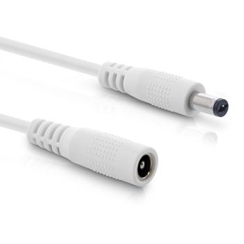 InLine® Verlängerungskabel, DC Stecker 5,5x2,1mm, weiß, 0,5m