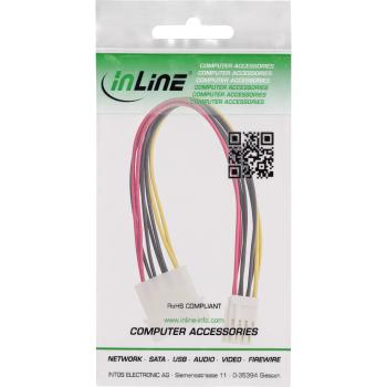 Preview: InLine® Strom Y-Kabel intern, 1x 5,25" an 2x 3,5", 0,20m