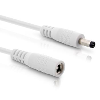 InLine® DC Verlängerungskabel, DC Stecker/Buchse 5,5x2,1mm, AWG 18, weiß 0,5m