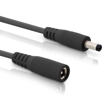 InLine® DC Verlängerungskabel, DC Stecker/Buchse 5,5x2,5mm, AWG 18, schwarz 0,5m