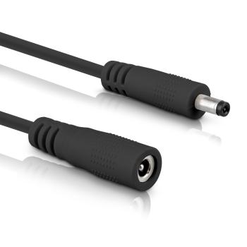 InLine® DC Verlängerungskabel, DC Stecker/Buchse 3,5x1,35mm,AWG 18, schwarz 0,5m