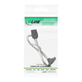 Preview: InLine® SATA 6Gb/s Kabel rund, mit Lasche, gewinkelt, 0,5m