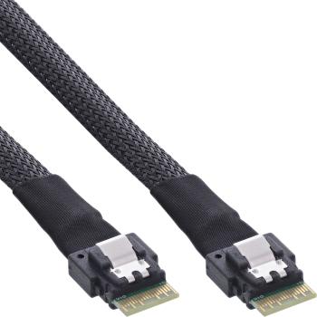 InLine® Slim SAS Kabel, SFF-8654 4i zu SFF-8654 4i, 24Gb/s, 0,5m