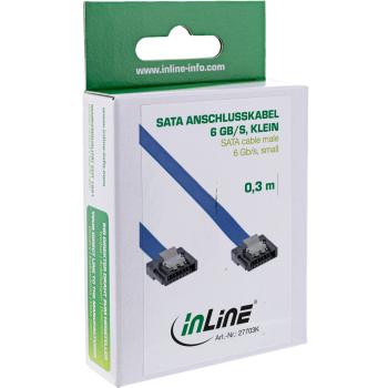Preview: InLine® SATA 6Gb/s Anschlusskabel klein, mit Sicherheitslasche, 0,3m