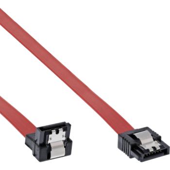 InLine® SATA Anschlusskabel abgewinkelt, mit Sicherheitslasche, 0,15m